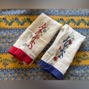 His and Hers Bath Tip / Hand Towels